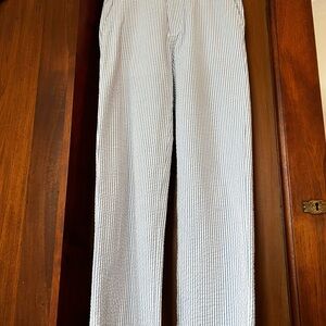 Boys’ Striped Seersucker Pants - White and Blue